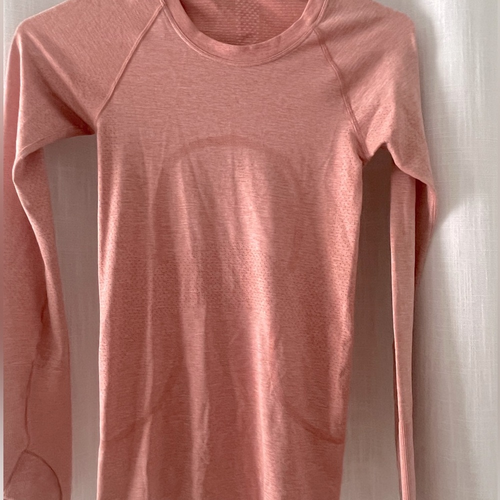 Pink long sleeve Lululemon swiftly tech- Size 2